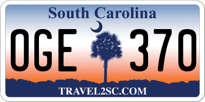 SC license plate OGE370
