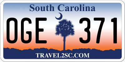 SC license plate OGE371
