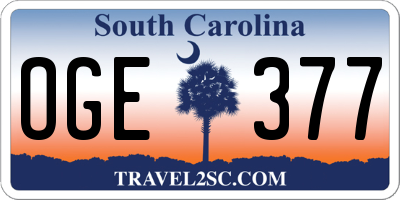 SC license plate OGE377