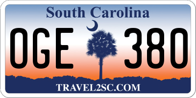 SC license plate OGE380