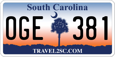 SC license plate OGE381