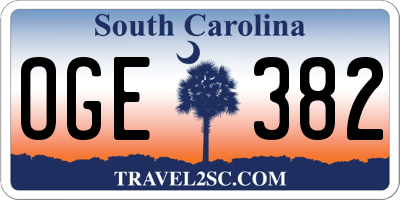 SC license plate OGE382