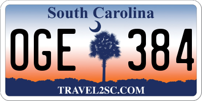 SC license plate OGE384