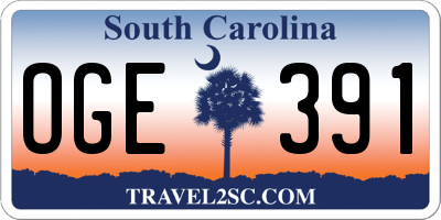 SC license plate OGE391