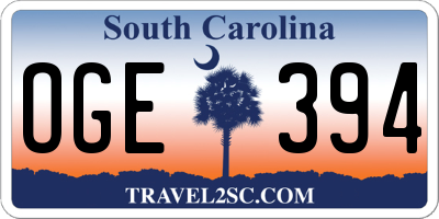 SC license plate OGE394