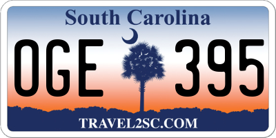 SC license plate OGE395