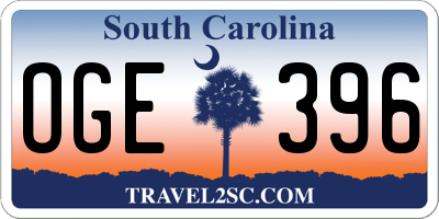 SC license plate OGE396