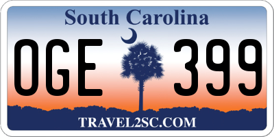 SC license plate OGE399