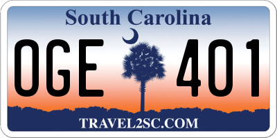 SC license plate OGE401