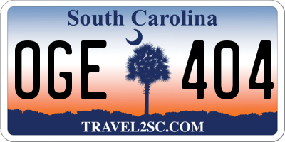 SC license plate OGE404
