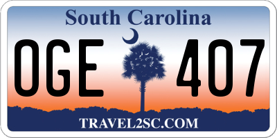 SC license plate OGE407