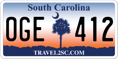 SC license plate OGE412