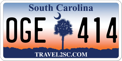 SC license plate OGE414