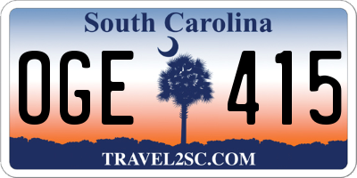 SC license plate OGE415