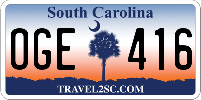 SC license plate OGE416