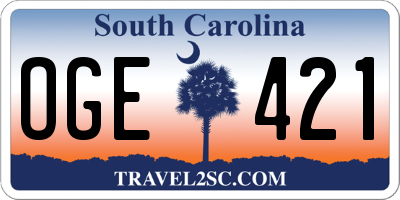 SC license plate OGE421