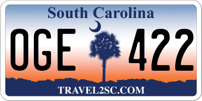 SC license plate OGE422