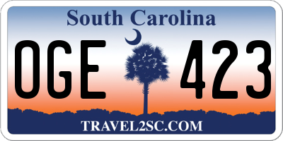 SC license plate OGE423