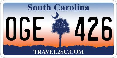 SC license plate OGE426