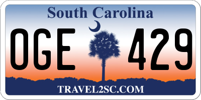 SC license plate OGE429