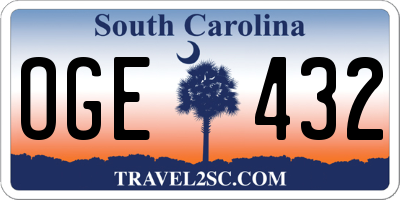 SC license plate OGE432
