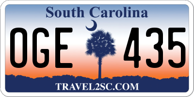 SC license plate OGE435