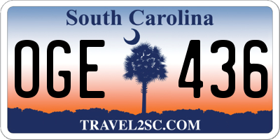 SC license plate OGE436