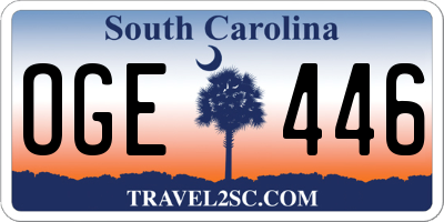 SC license plate OGE446