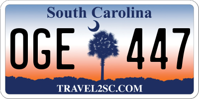 SC license plate OGE447