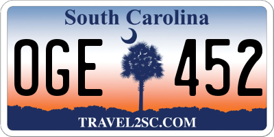 SC license plate OGE452