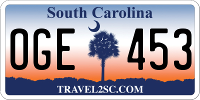 SC license plate OGE453