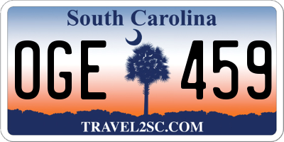 SC license plate OGE459