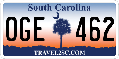 SC license plate OGE462