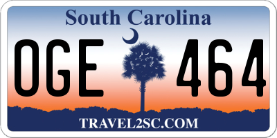 SC license plate OGE464