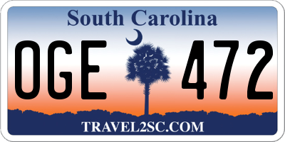 SC license plate OGE472