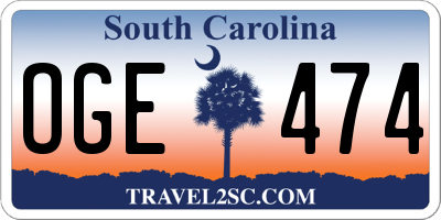 SC license plate OGE474