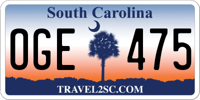 SC license plate OGE475