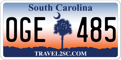 SC license plate OGE485