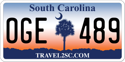 SC license plate OGE489