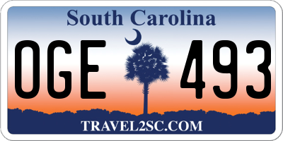 SC license plate OGE493