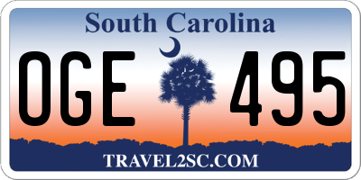 SC license plate OGE495
