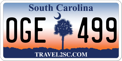 SC license plate OGE499