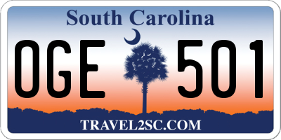 SC license plate OGE501