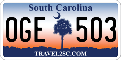 SC license plate OGE503