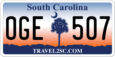 SC license plate OGE507