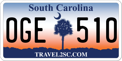 SC license plate OGE510