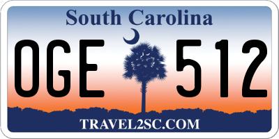 SC license plate OGE512