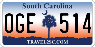 SC license plate OGE514