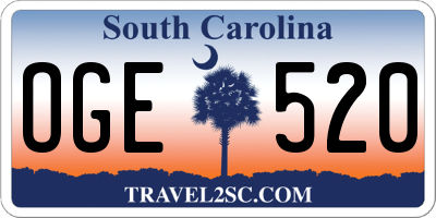 SC license plate OGE520