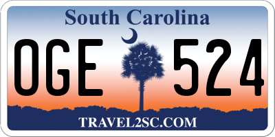 SC license plate OGE524